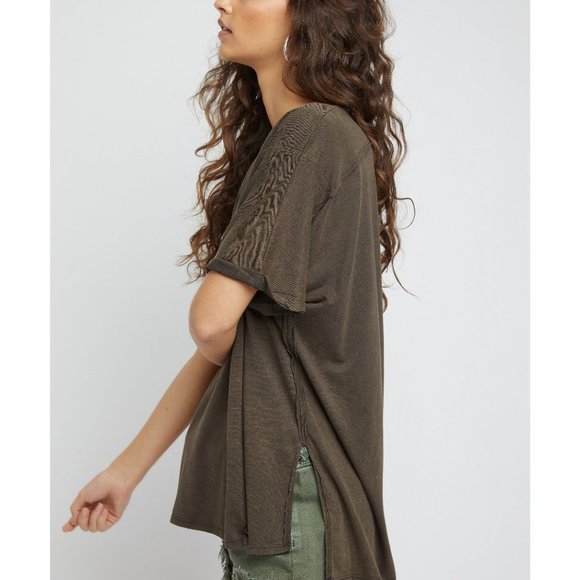 NWT Free People Luna Tee / Raven Feather - Picture 2 of 6